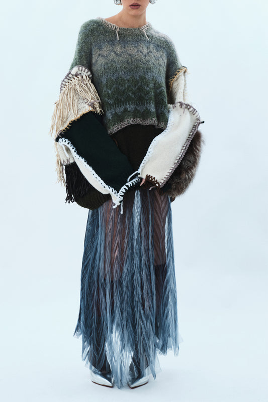 Abito organza plissettata