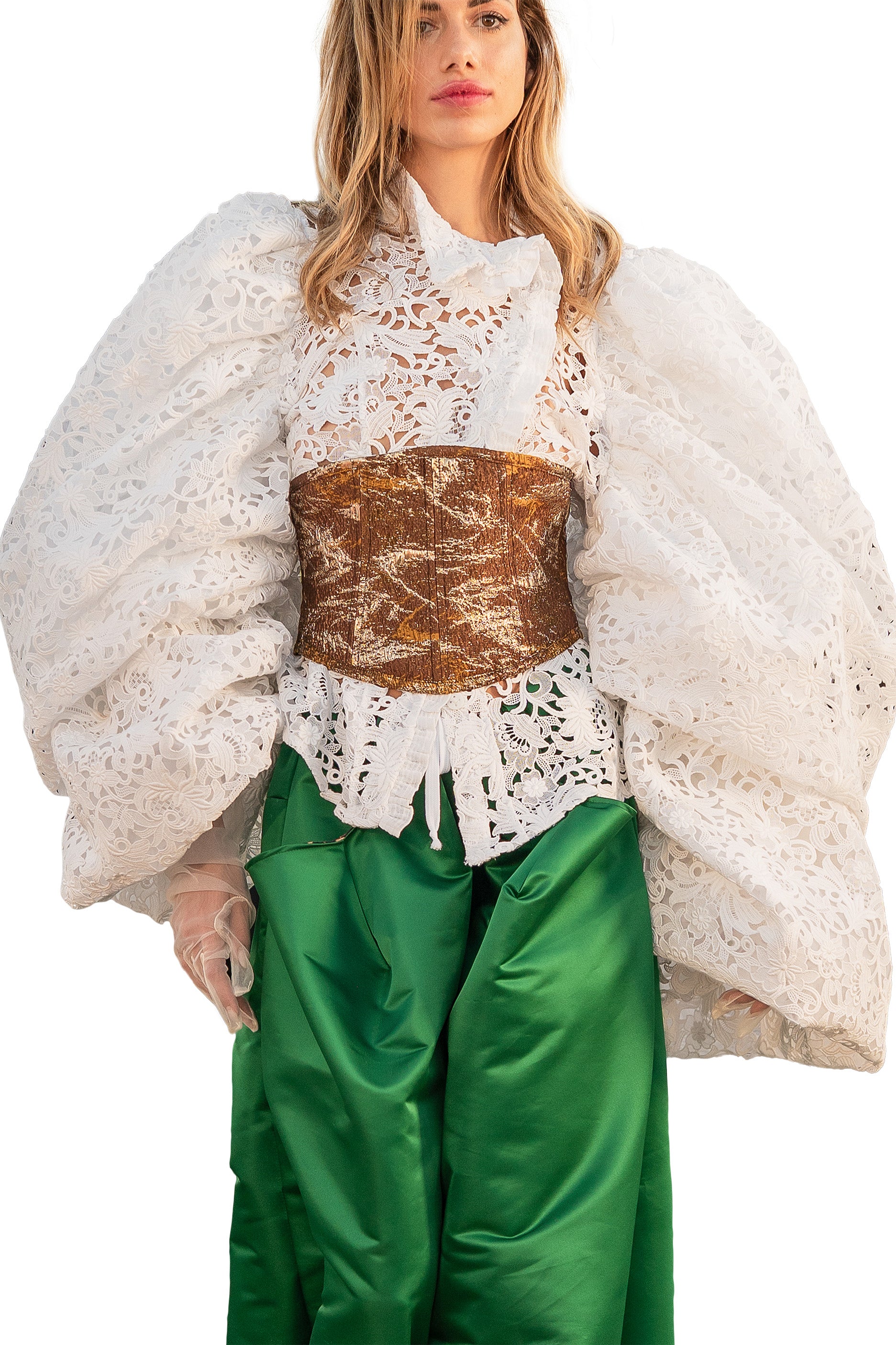 Camicia in pizzo macrame