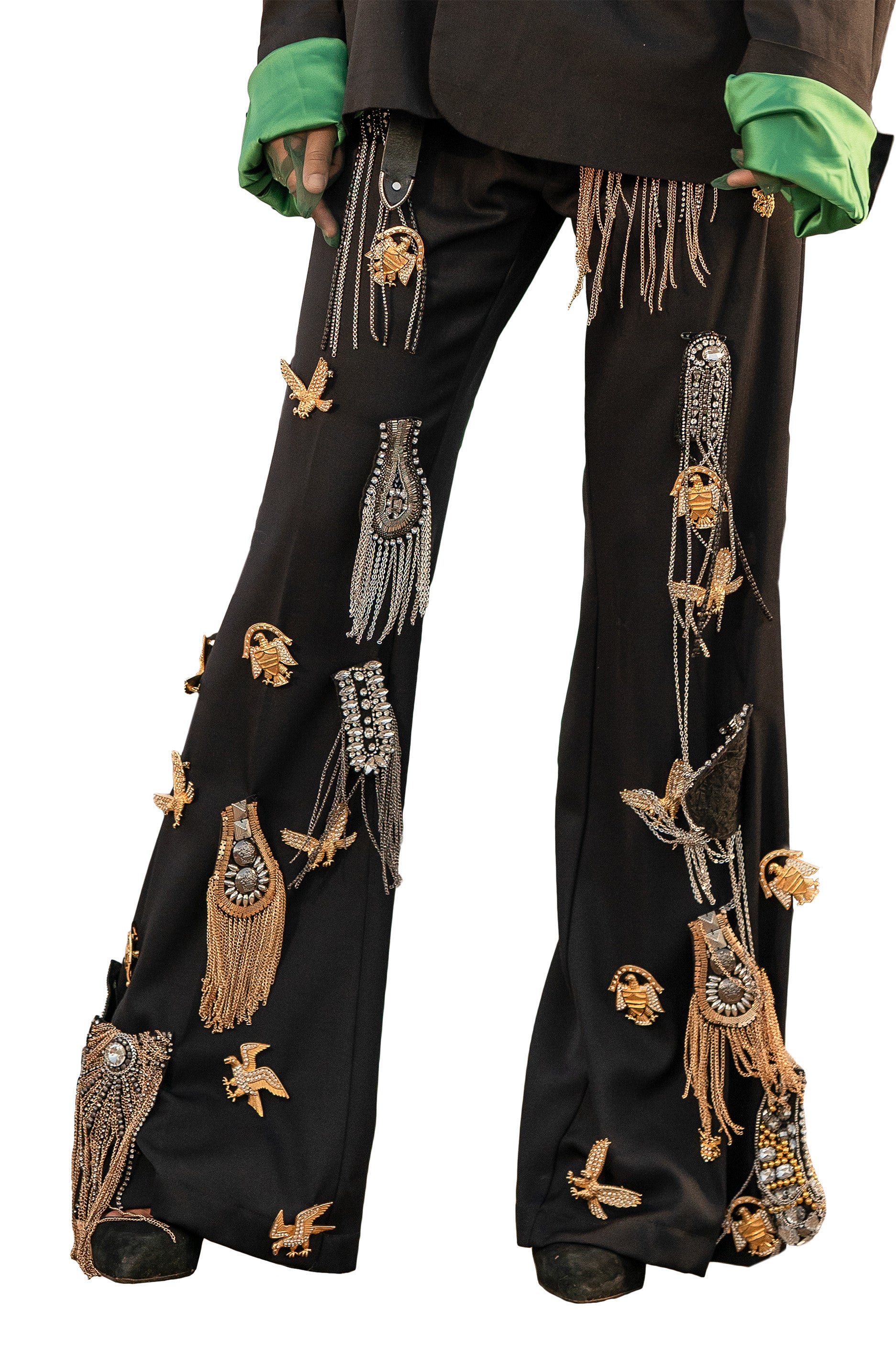 Pantalone in gabardina di lana