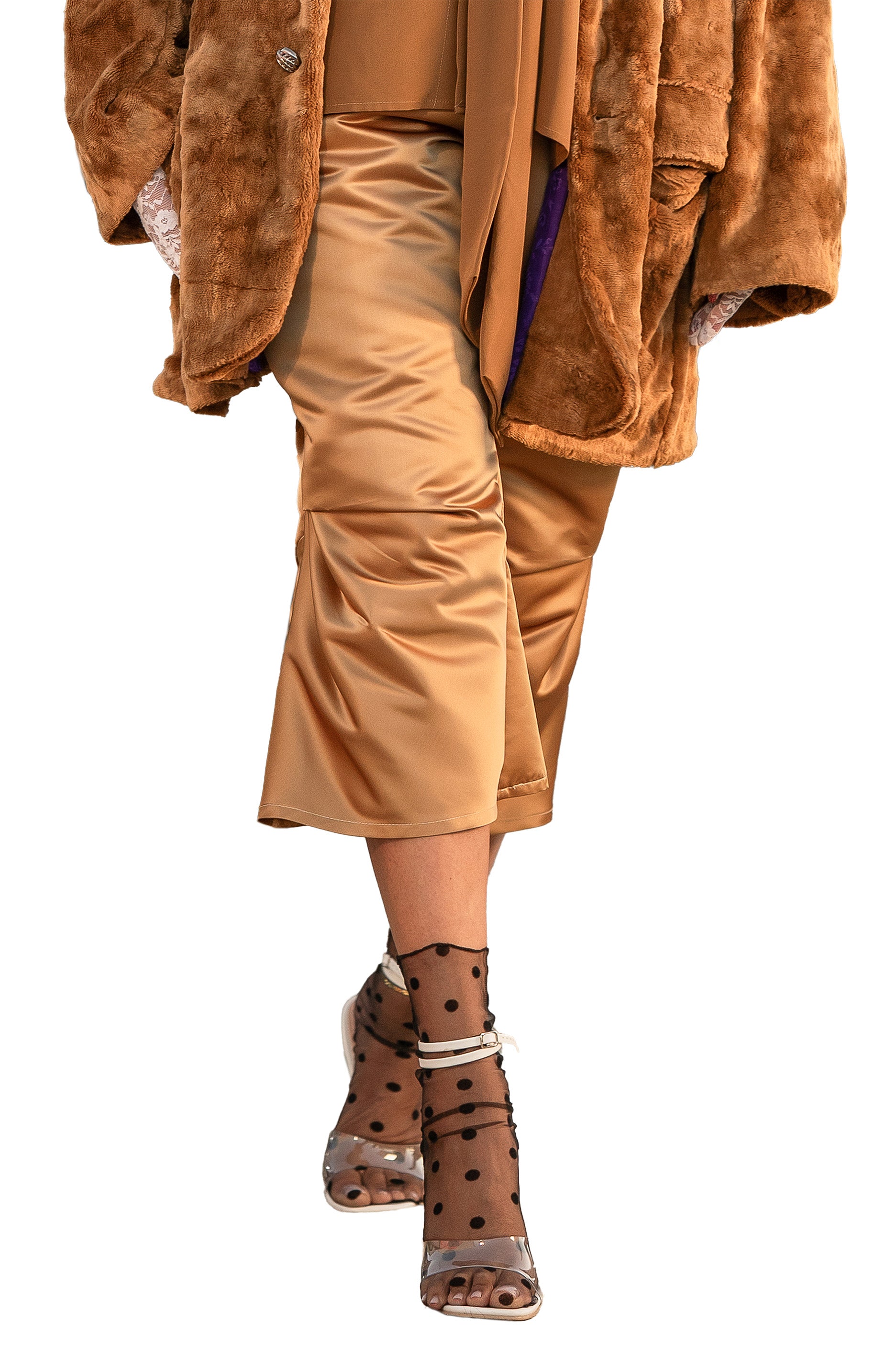 Pantalone in douchesse al polpaccio