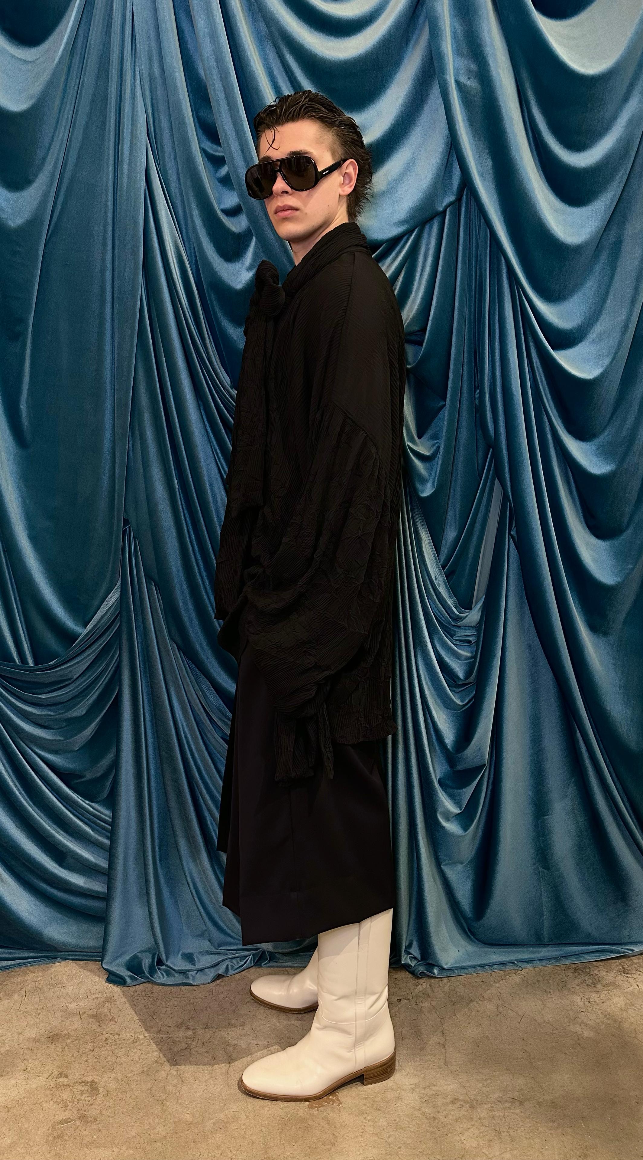 CAMICIA ROBESPIERRE BLACK PLISSE'