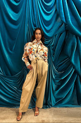 Camicia oversize collar ethnic flowers