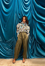 Camicia oversized collar flora