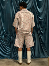 Camicia bowling in jacquard flora