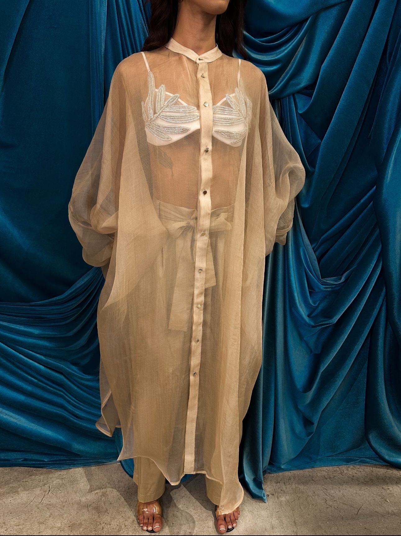 Camicione oversized nude