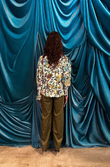 Camicia oversized collar flora