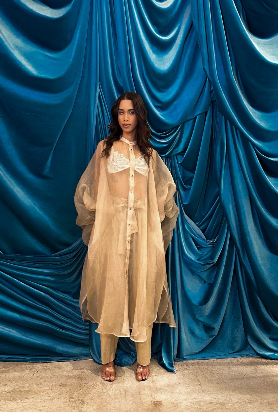 Camicione oversized nude