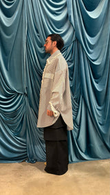 Camicia Maxi Gessato Pizzo