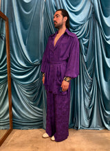 Completo in viscosa coreana jacquard floreale –  Purple