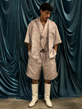 Camicia bowling in jacquard flora
