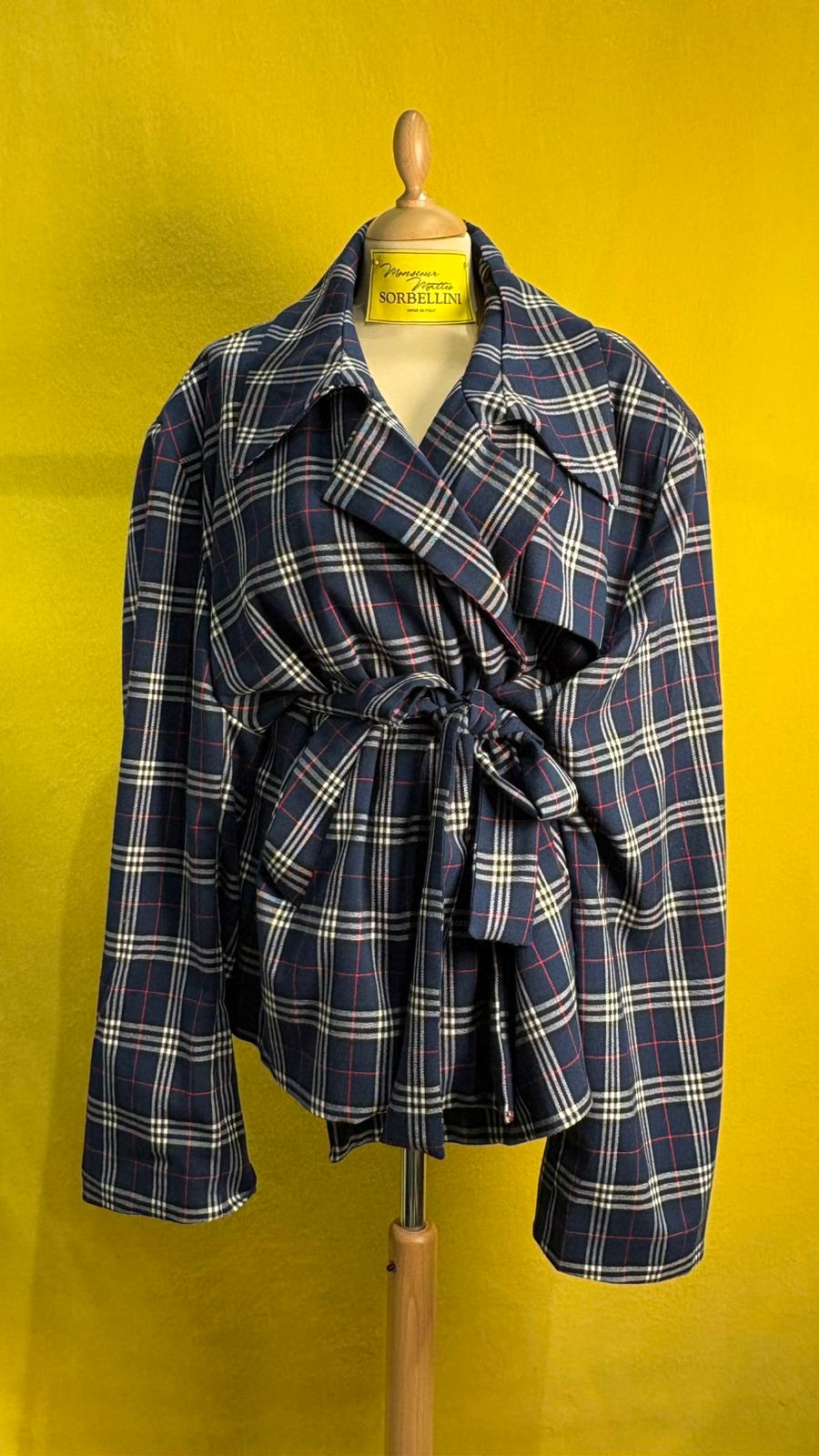 Giacca in pura lana tartan