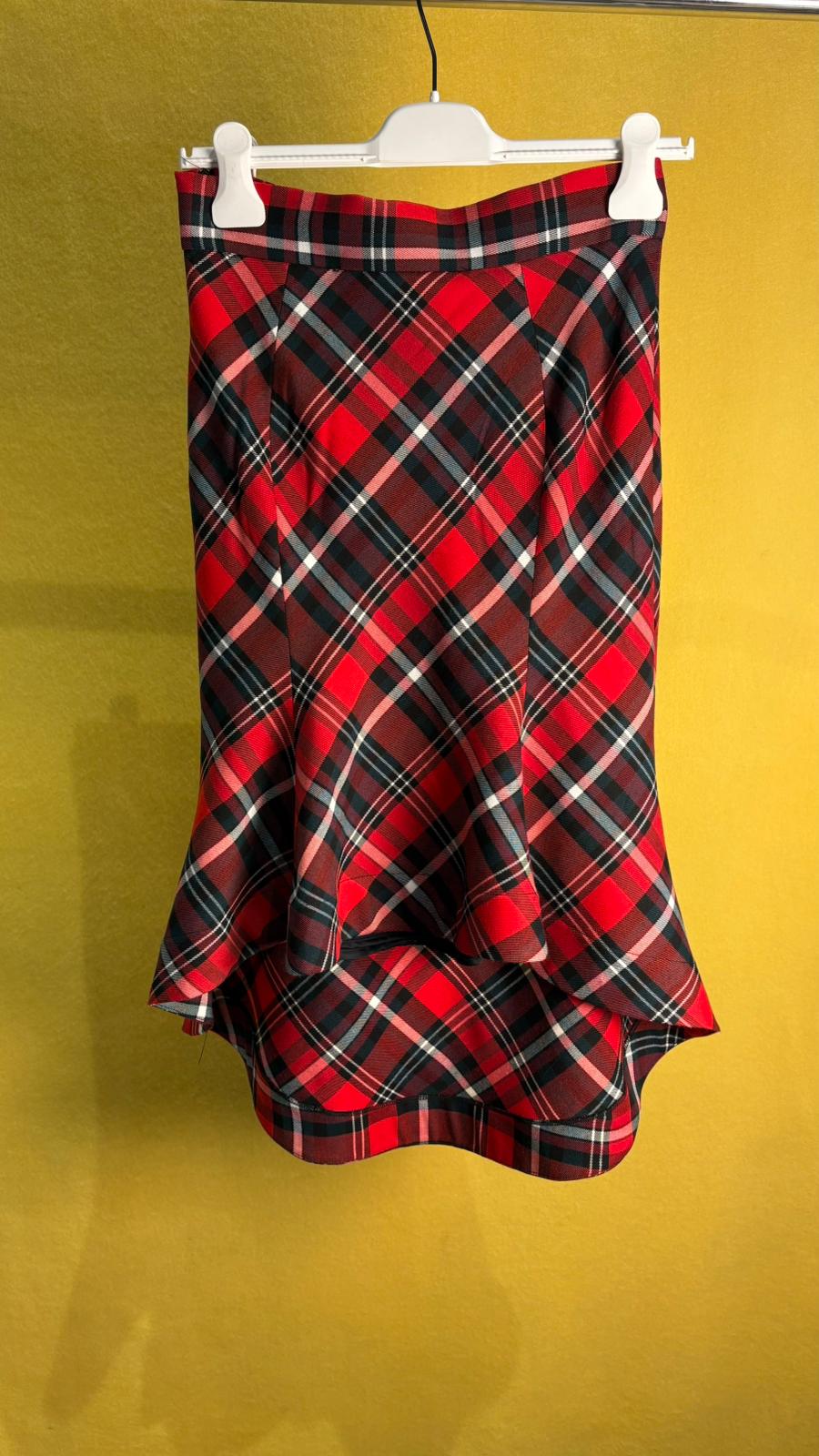 Gonna matita in pura lana tartan