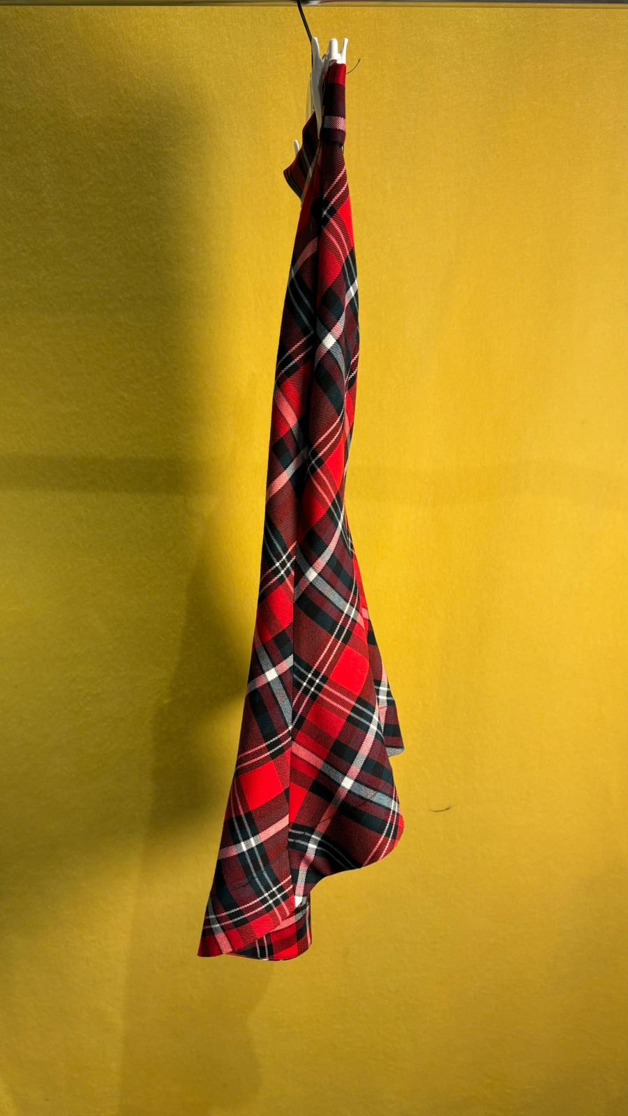 Gonna matita in pura lana tartan