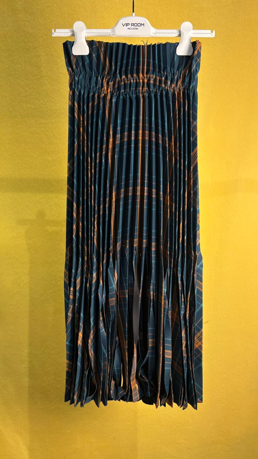 Gonna plissettata tartan doppiata