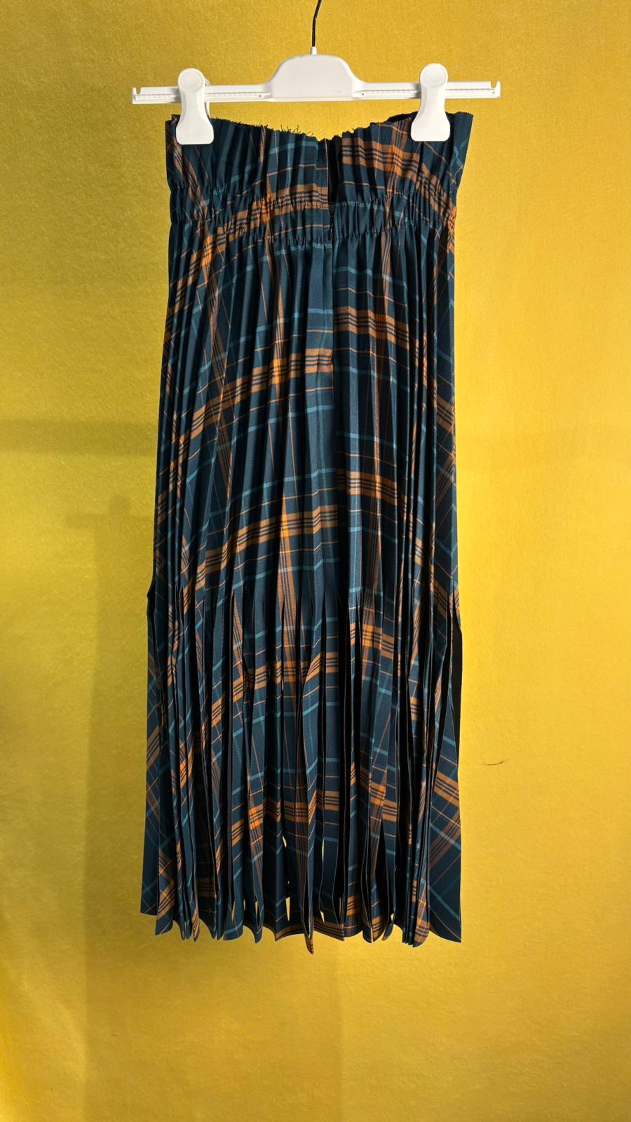 Gonna plissettata tartan doppiata