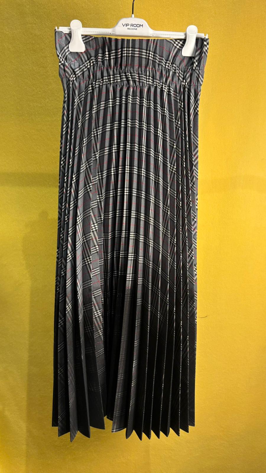 Gonna plissettata tartan grigia