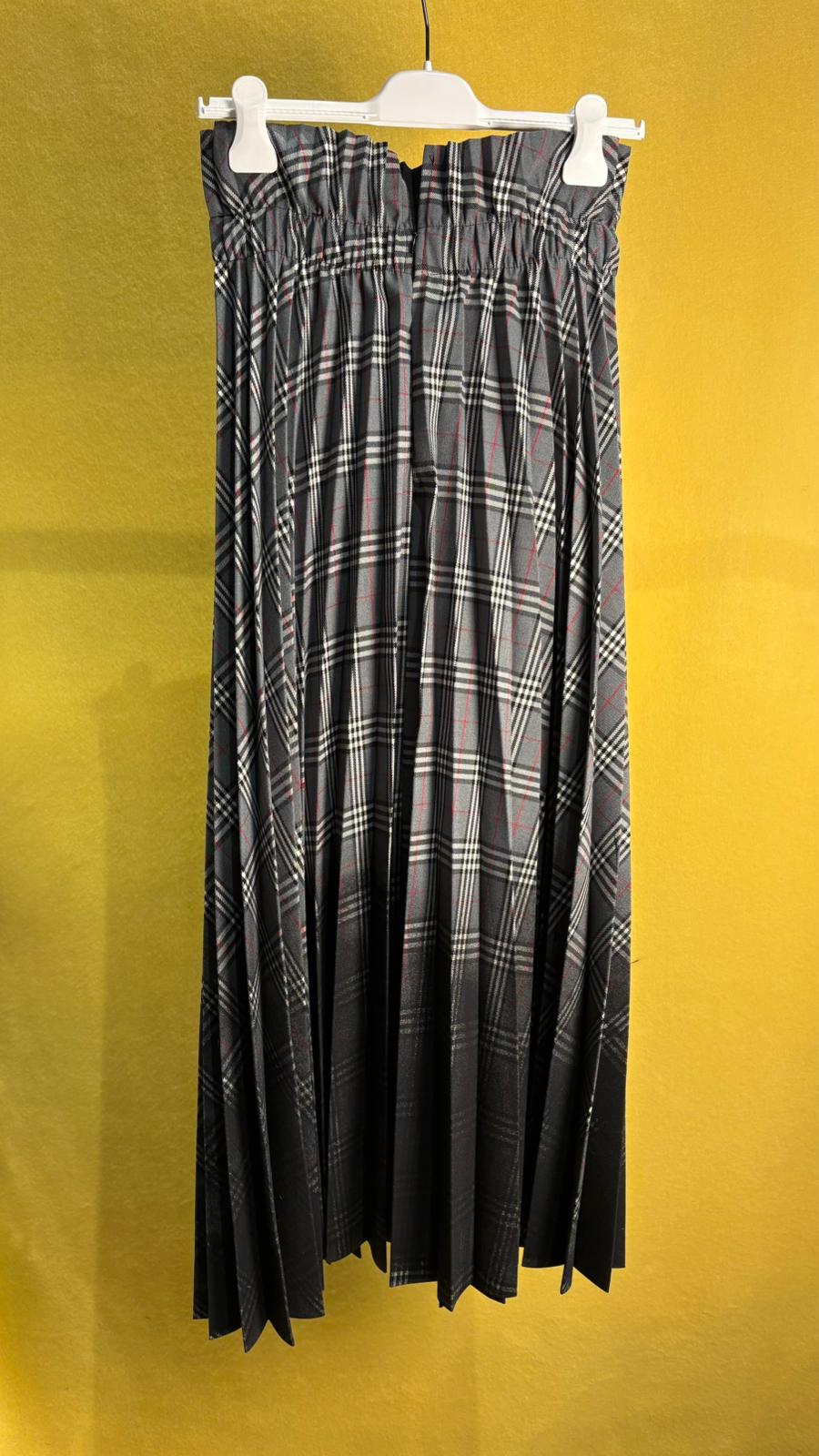 Gonna plissettata tartan grigia