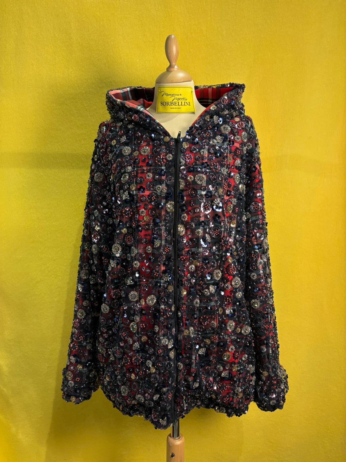 Bomber in crystals blu e rosso