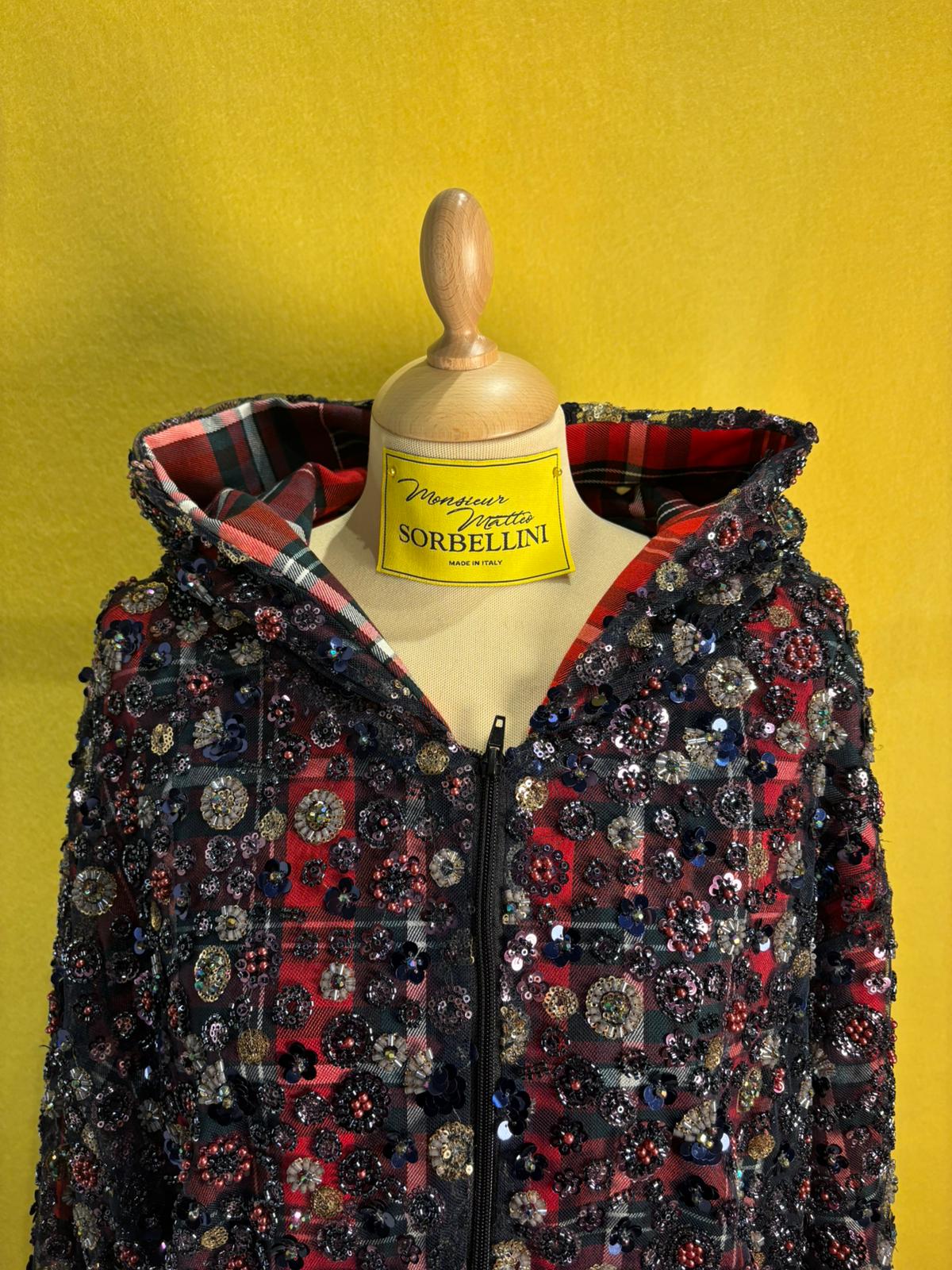 Bomber in crystals blu e rosso