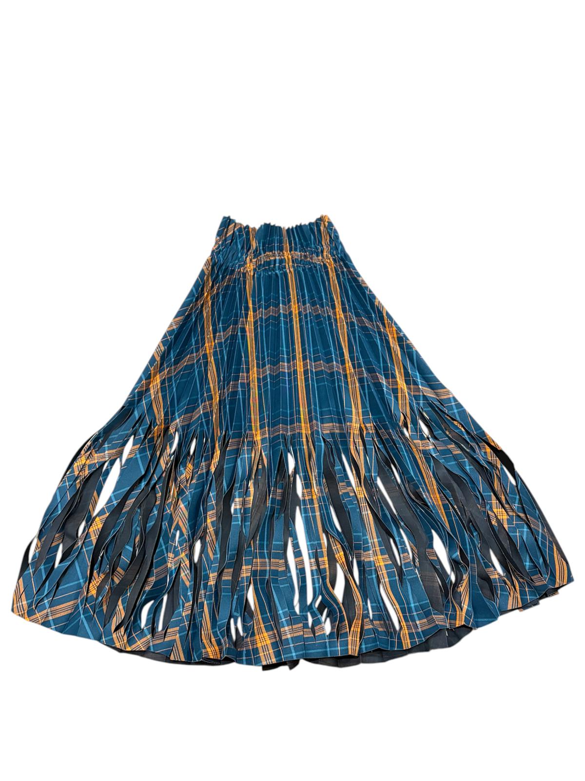 Gonna plissettata tartan doppiata