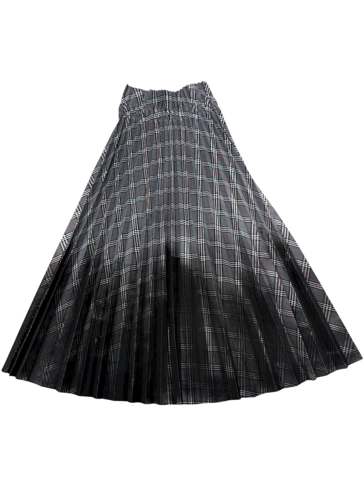 Gonna plissettata tartan grigia