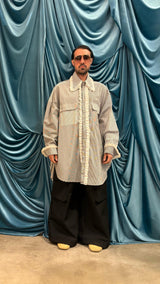 Camicia Maxi Gessato Pizzo