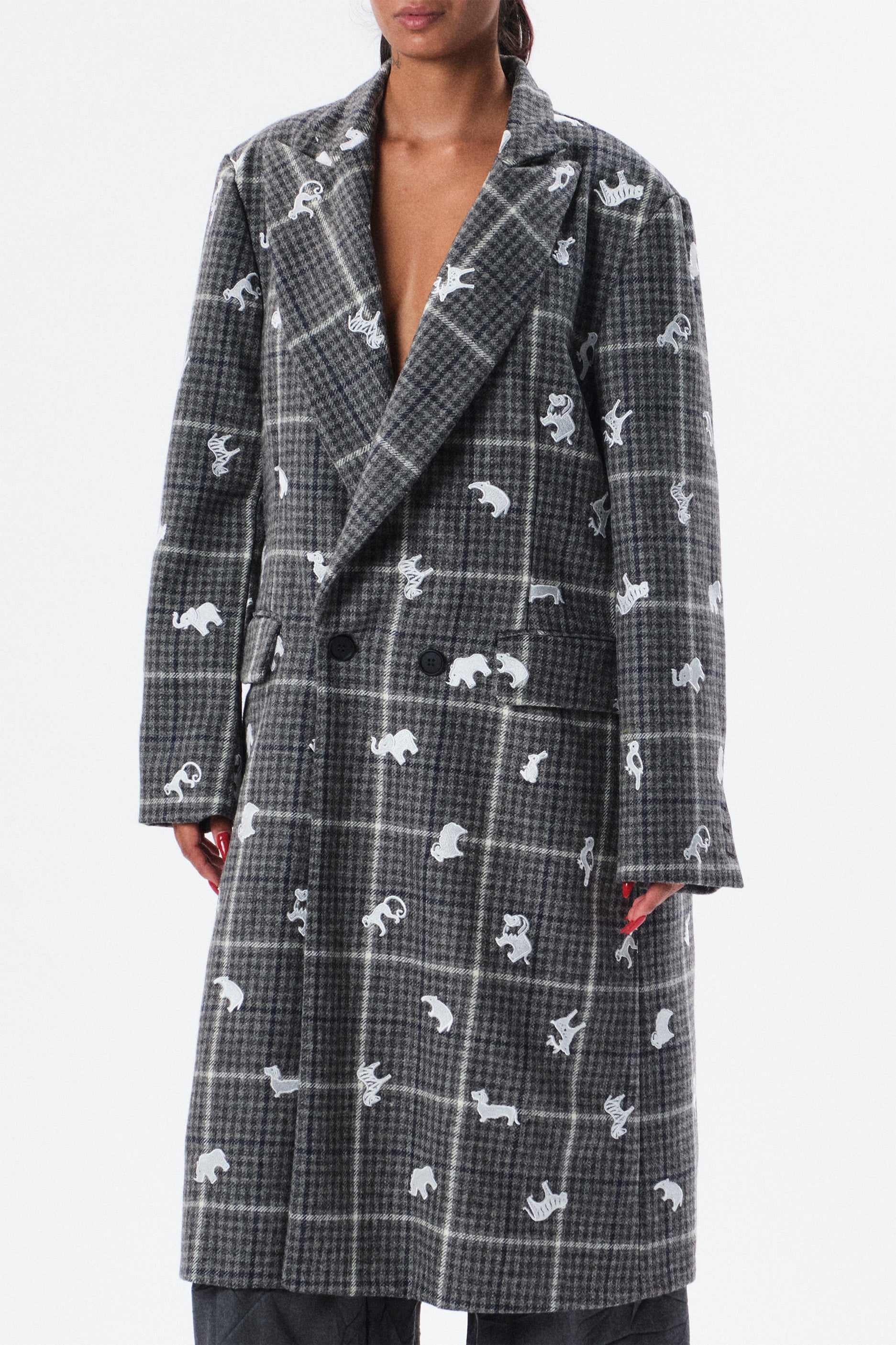 Cappotto Ludwig doppiopetto con ricami