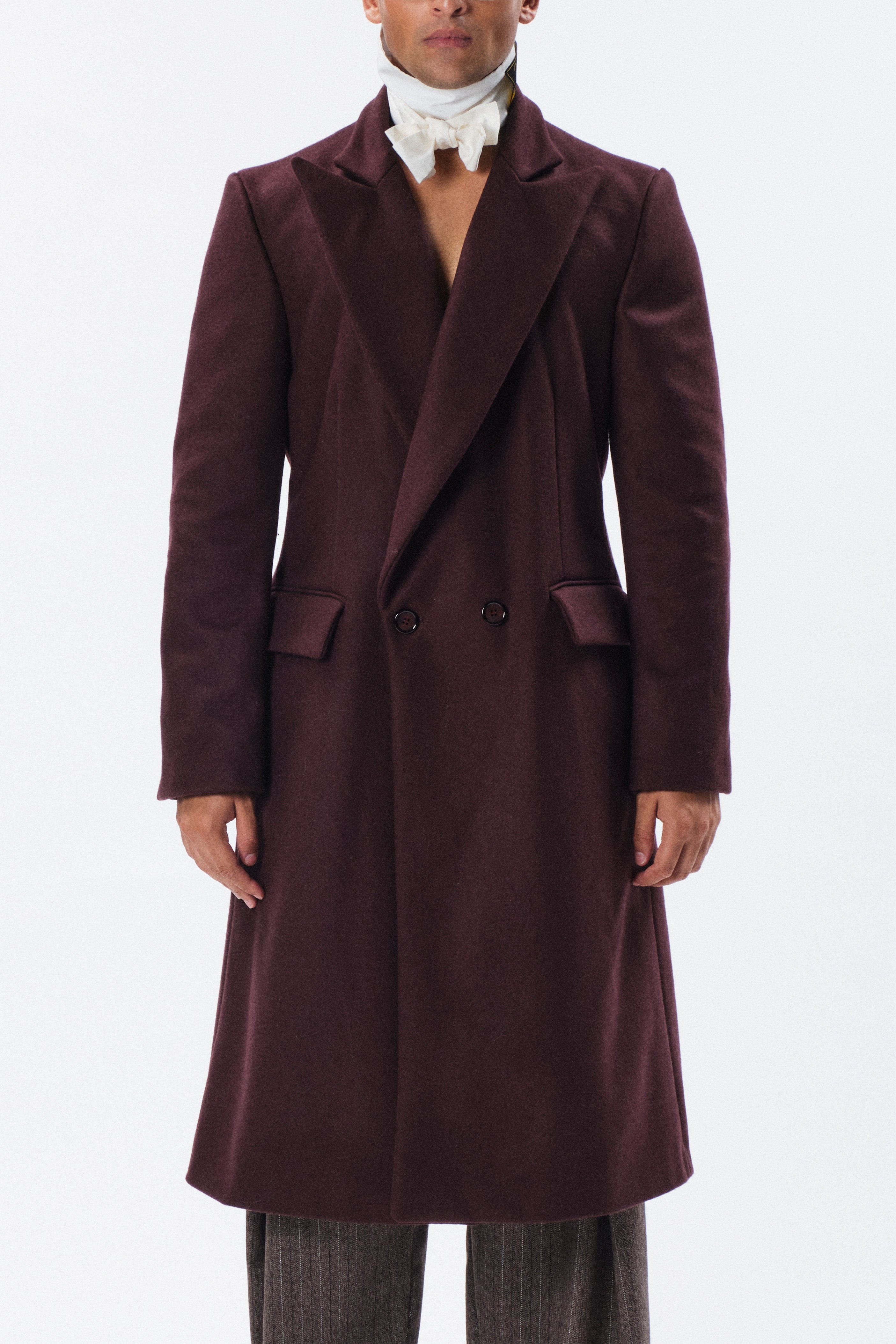 Cappotto Ludwig doppiopetto bordeaux