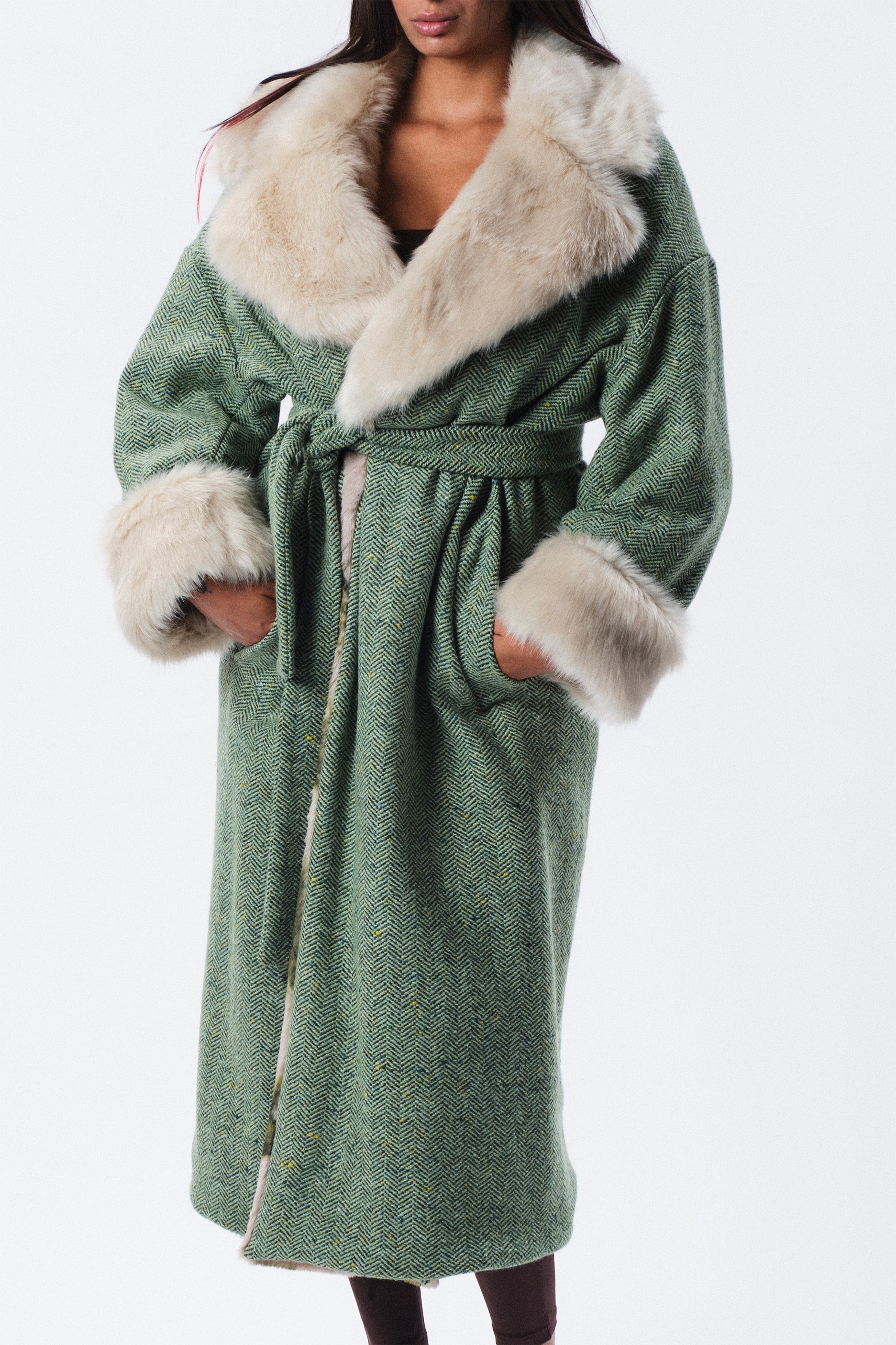 Cappotto Ludwig in lana spinata
