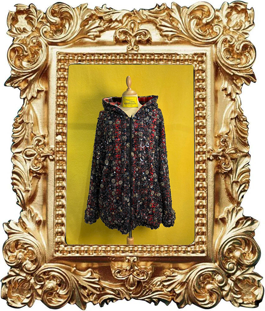 Bomber in crystals blu e rosso