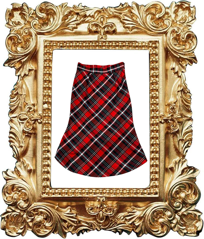 Gonna matita in pura lana tartan