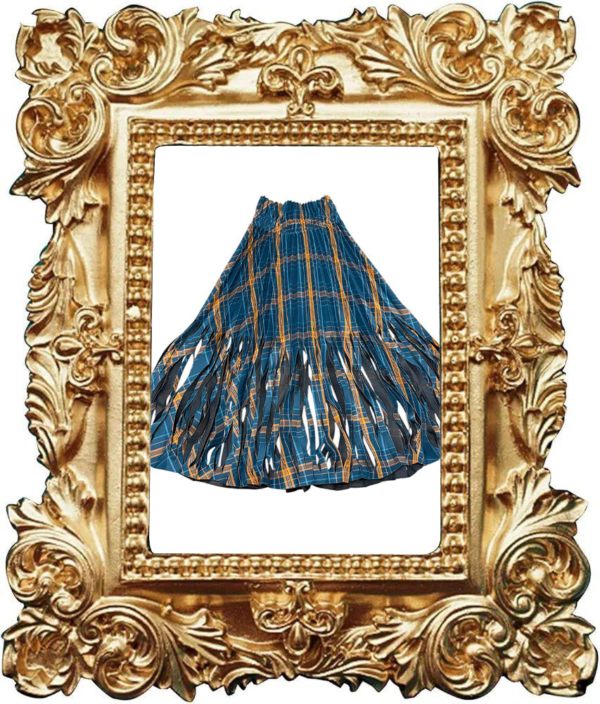 Gonna plissettata tartan doppiata