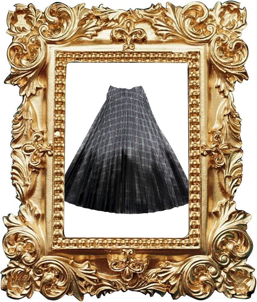 Gonna plissettata tartan grigia