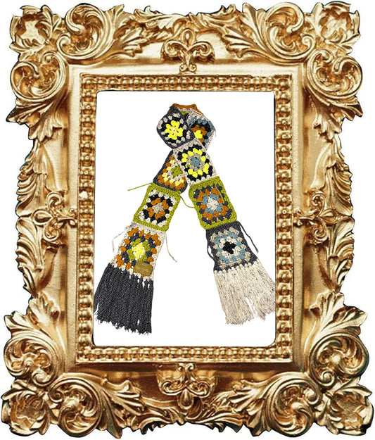 Sciarpa crochet arancio e verde