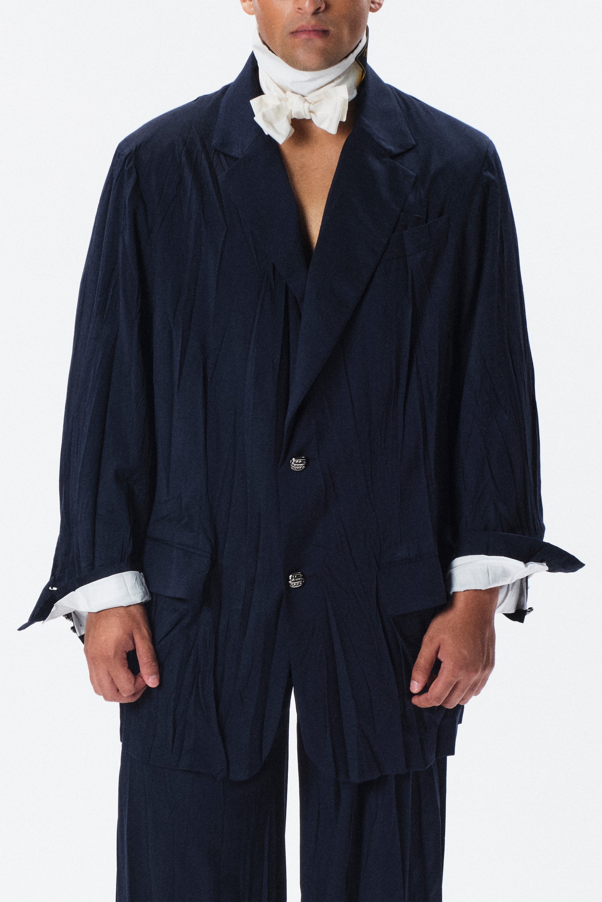 Giacca over in lana blu