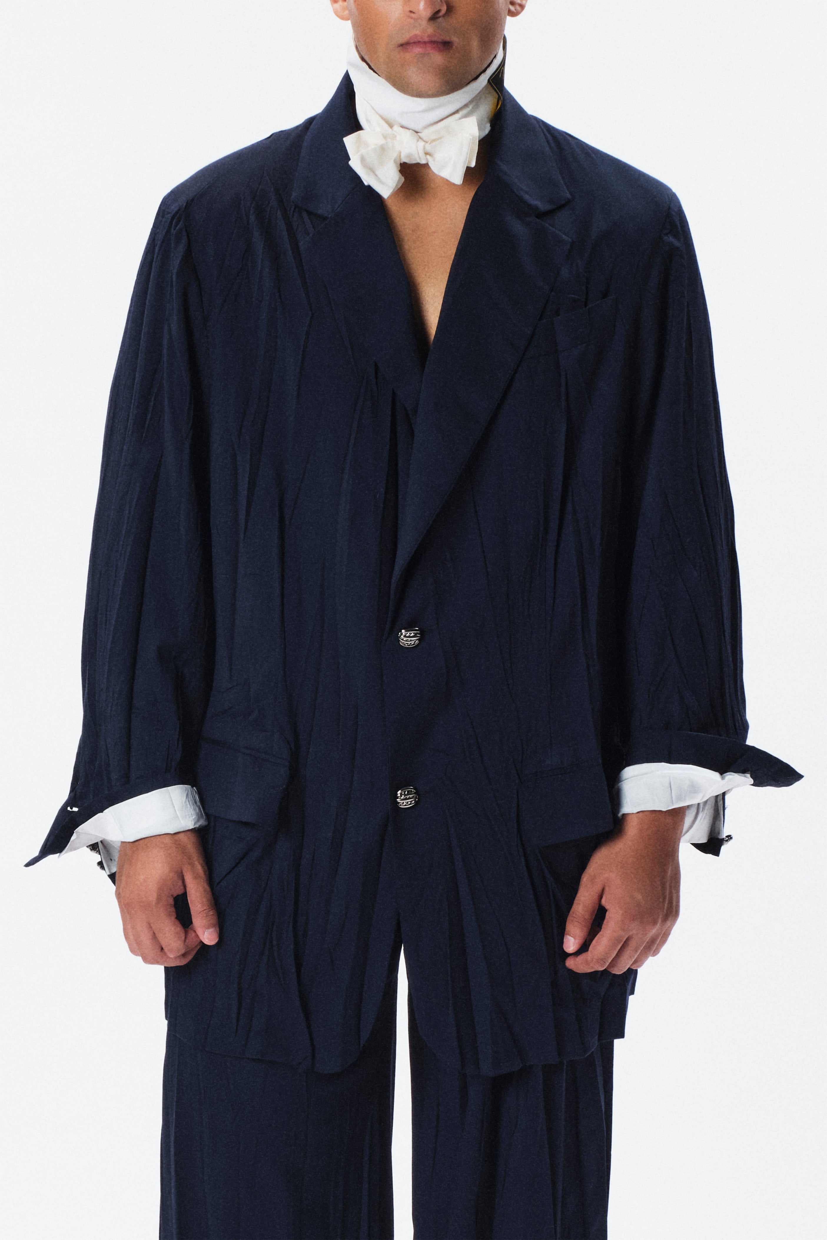 Giacca over in lana blu