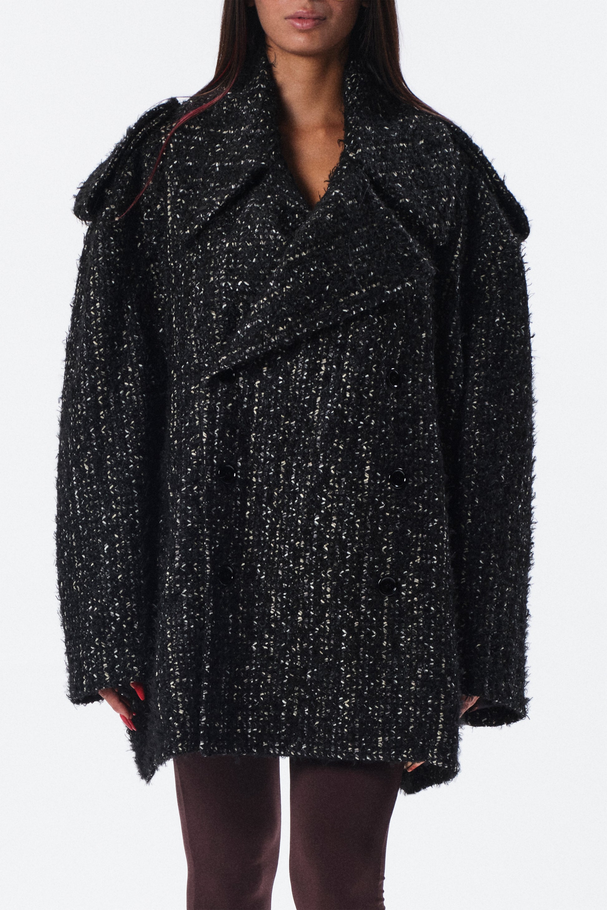 Caban Querelle in lana mohair boucle