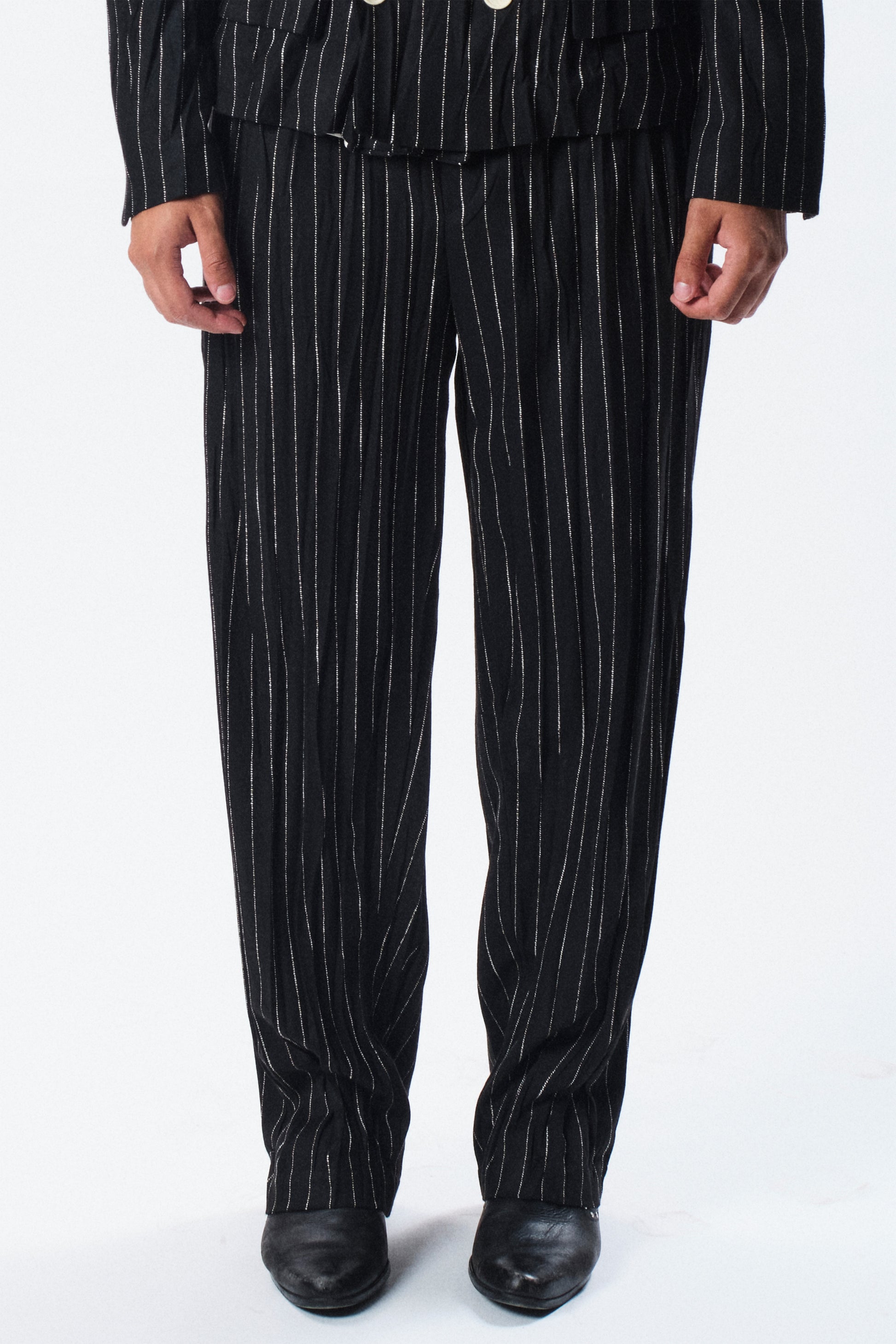 Pantalone Australia gessato nero