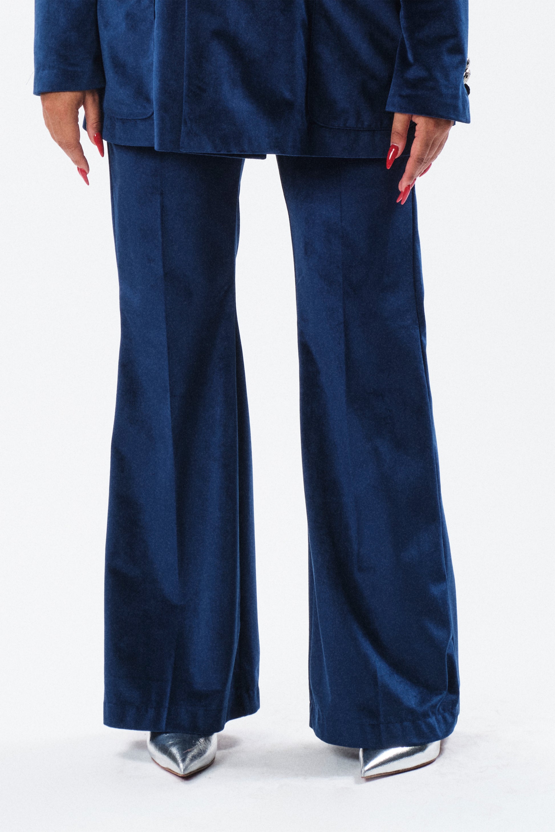 Pantalone flair in velluto