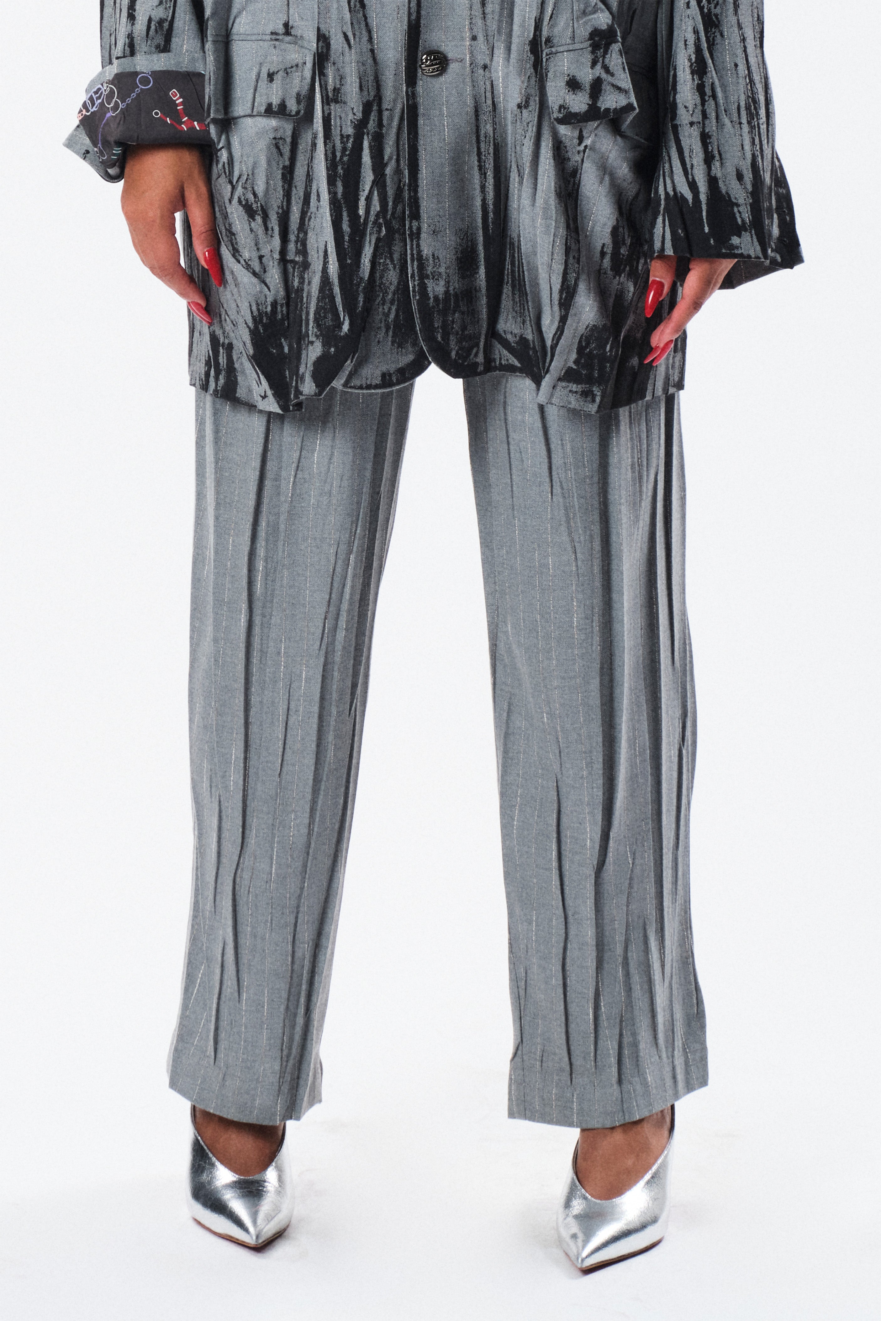 Pantalone Australia gessato stropicciato