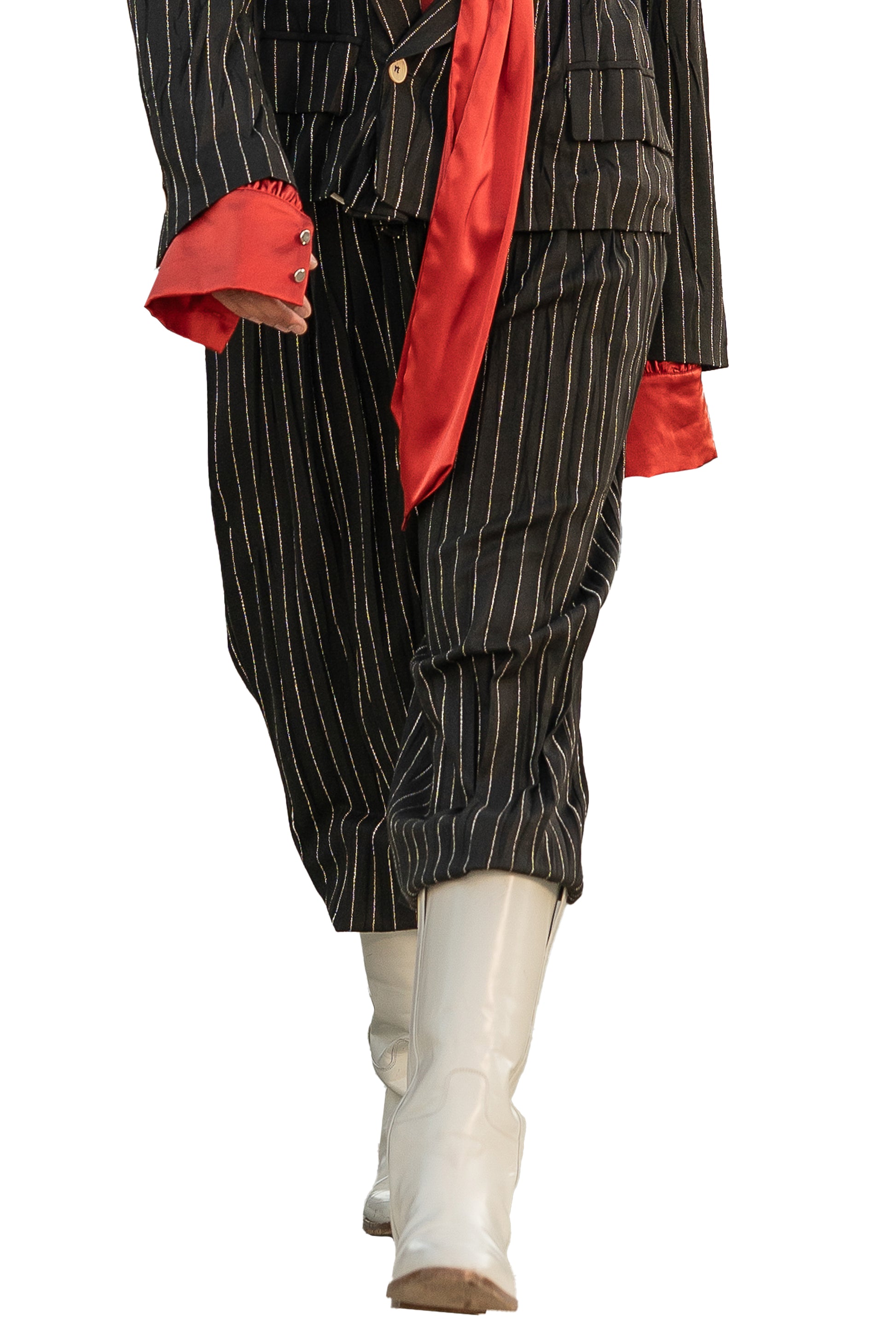 Pantalone in lana gessato