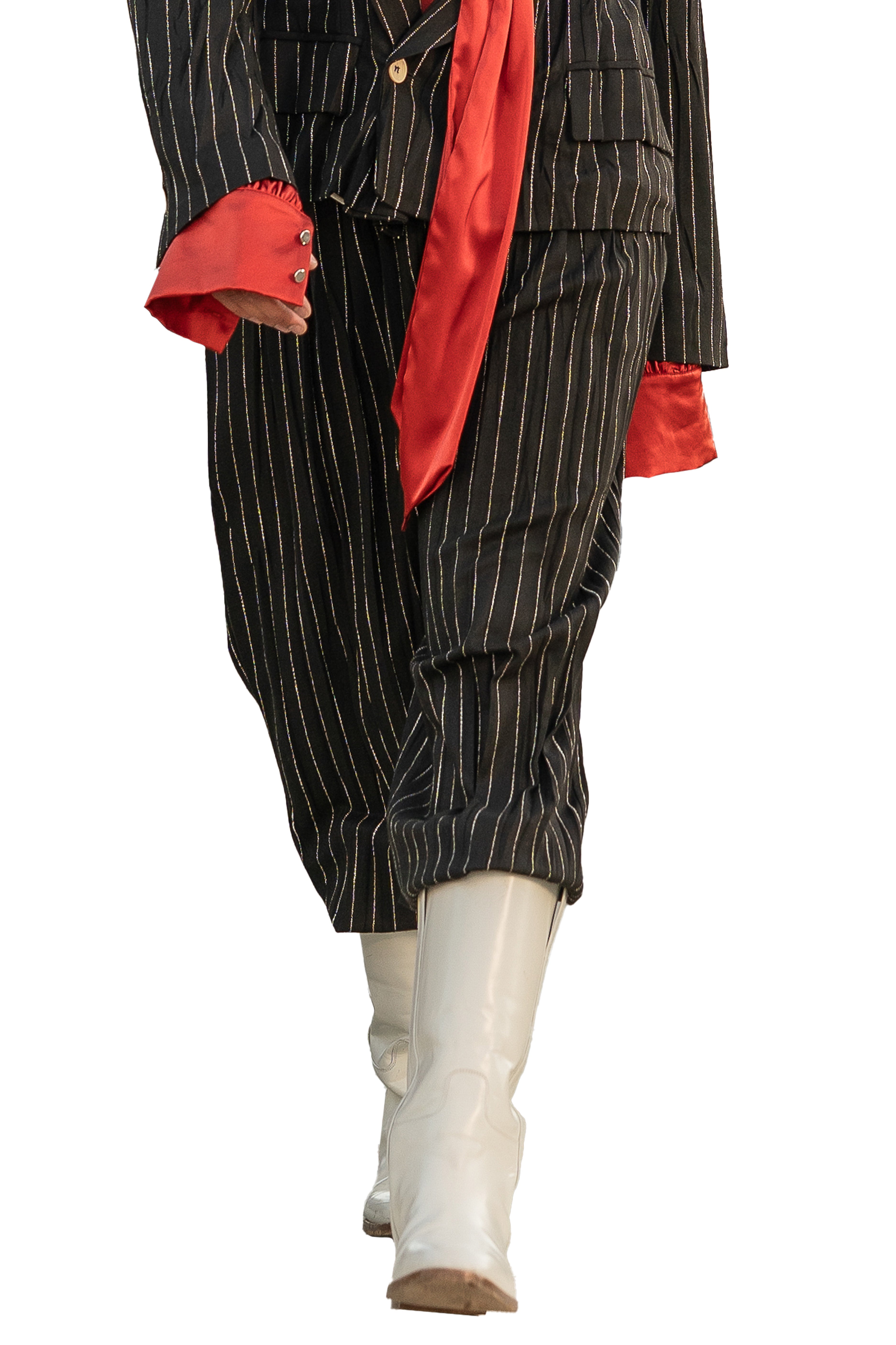 Pantalone in lana gessato