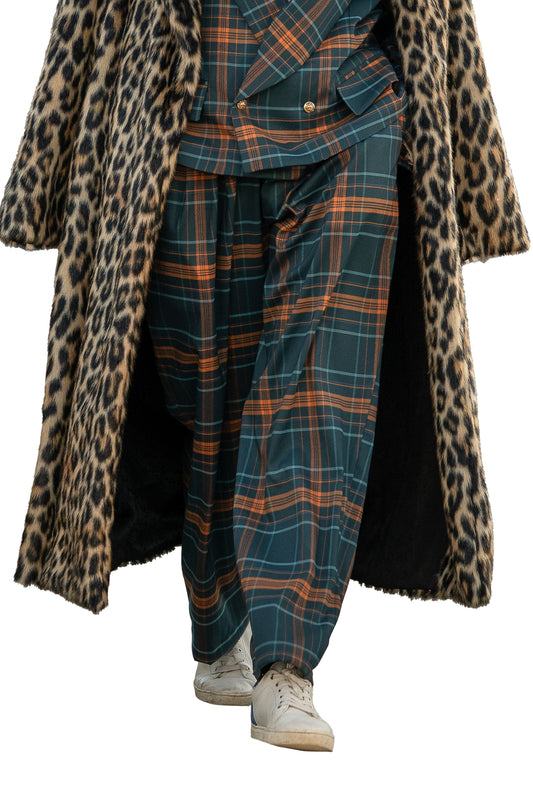 Pantalone in lana tartan