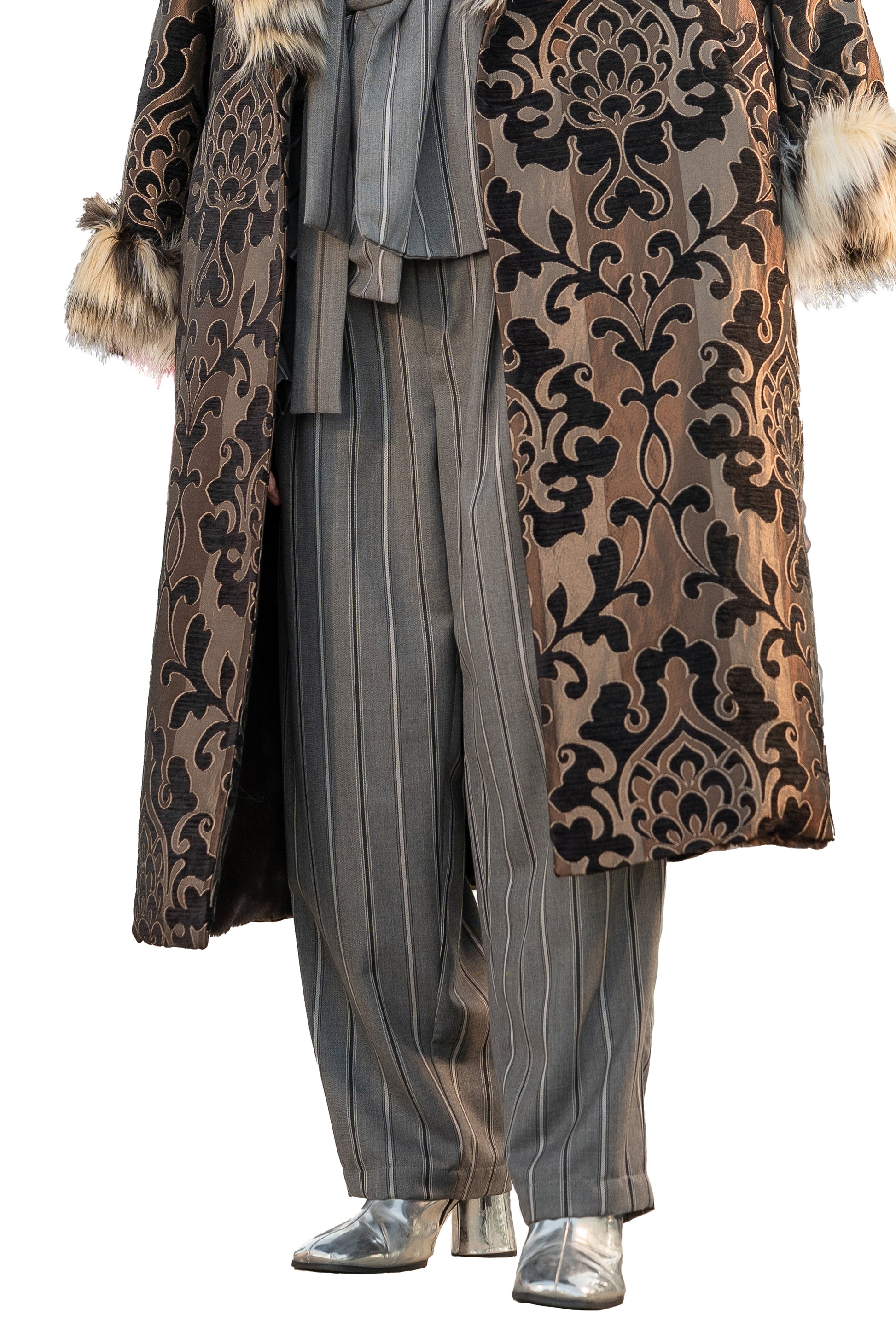 Pantalone in lana gessato