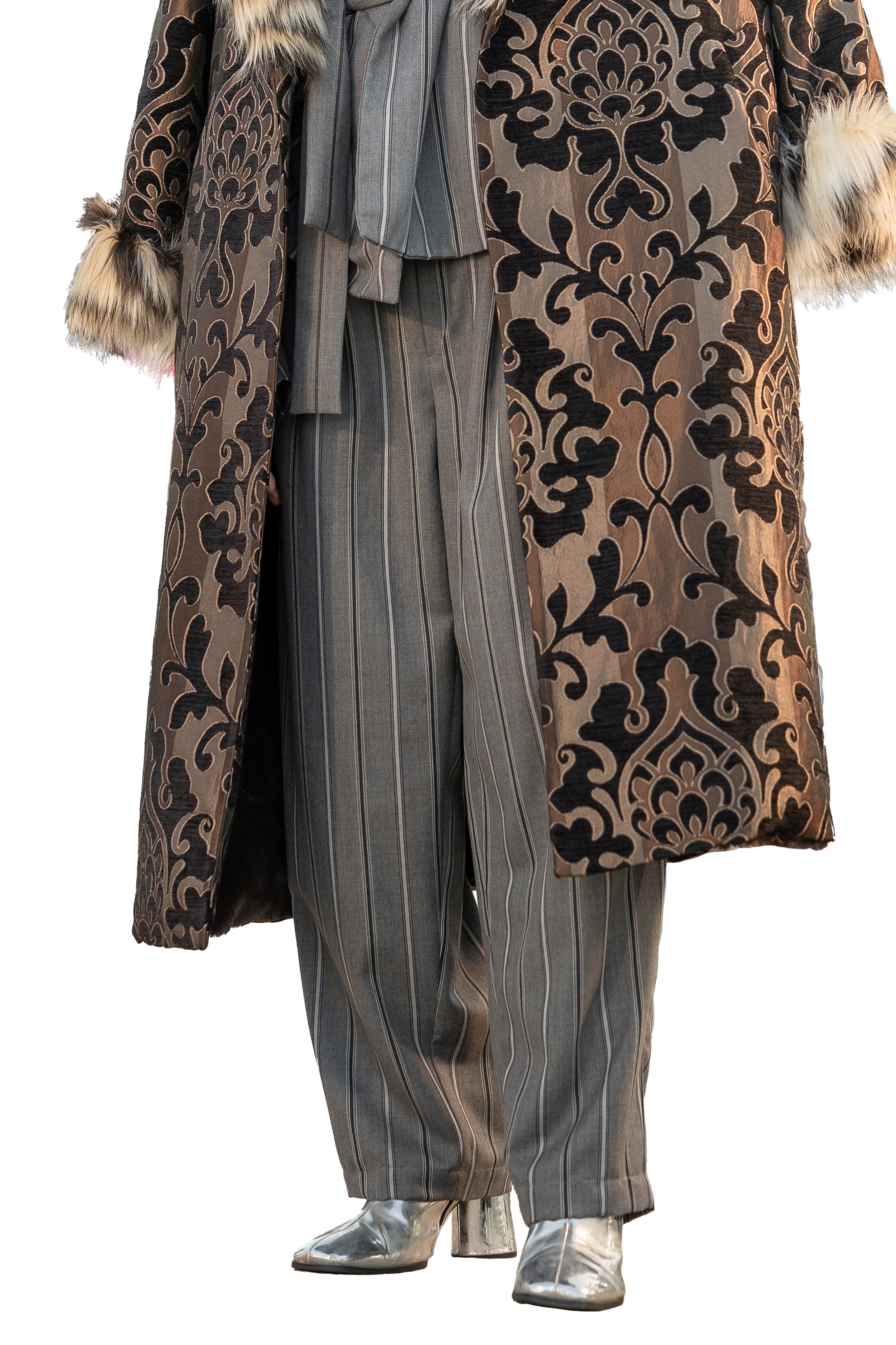 Pantalone in lana gessato